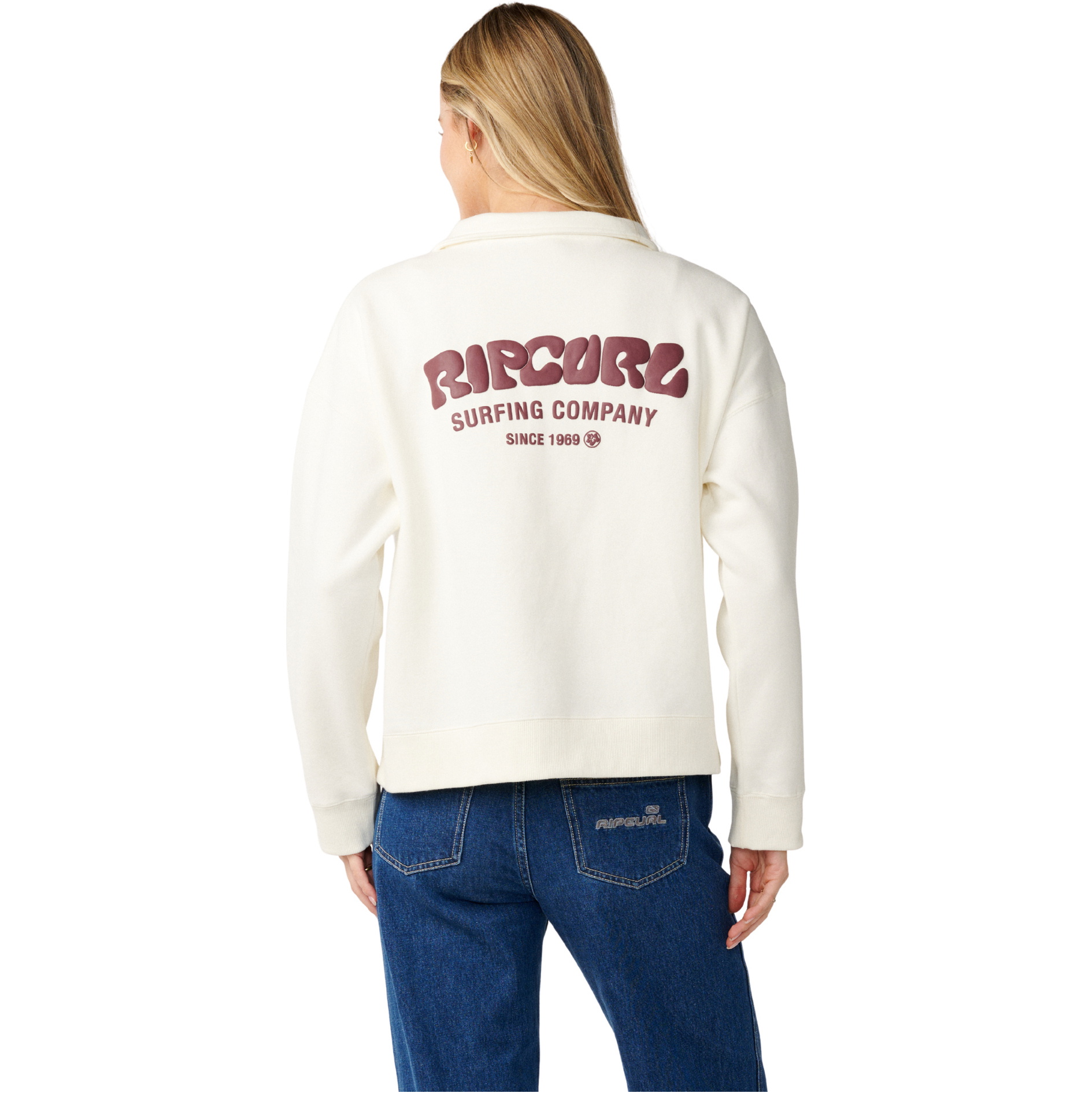 2026 Rip Curl Womens Surf Puff 1/4 Zip Fleece 07WWFL - Bone